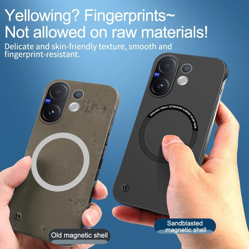 Vivo V60 5G Frameless Magnetic Wireless Charging Case — Ultra-Slim Clear MagSafe Compatible Cover