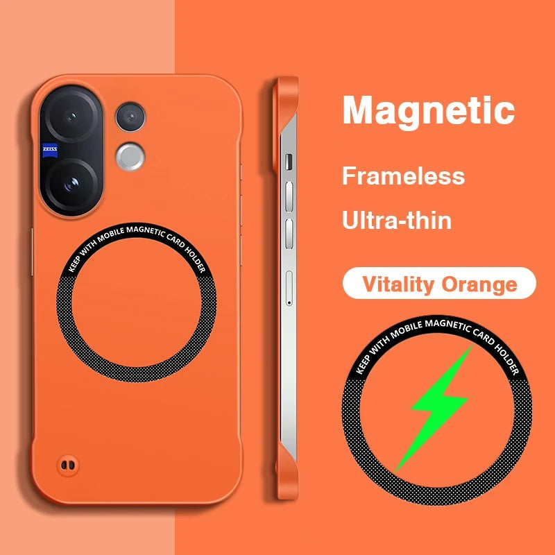 Vivo V60 5G Frameless Magnetic Wireless Charging Case — Ultra-Slim Clear MagSafe Compatible Cover