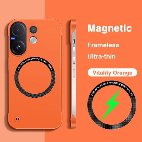 Vivo V60 5G Frameless Magnetic Wireless Charging Case — Ultra-Slim Clear MagSafe Compatible Cover