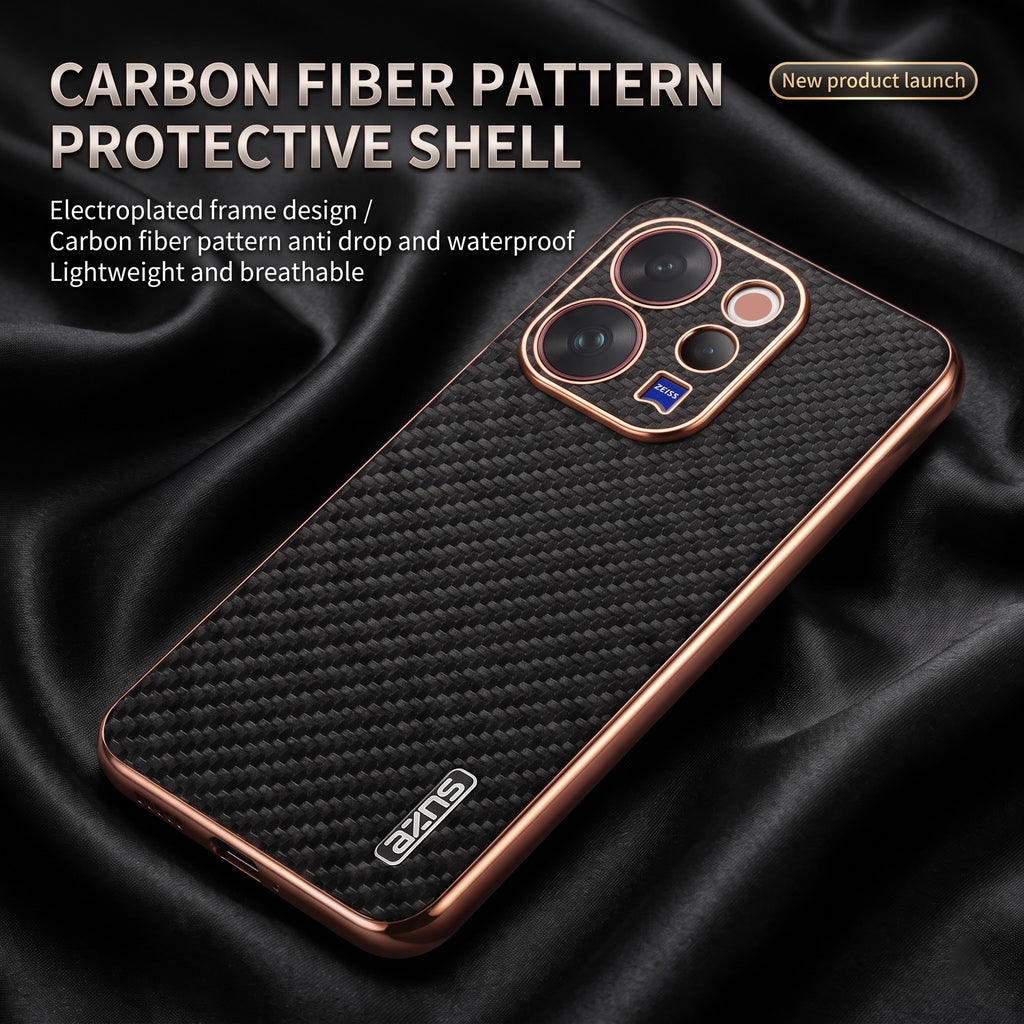 Vivo V70 5G Gold Electroplated Carbon Fiber Texture Case