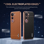 Vivo Y400 Pro 5G Gold Electroplated Carbon Fiber Texture Case