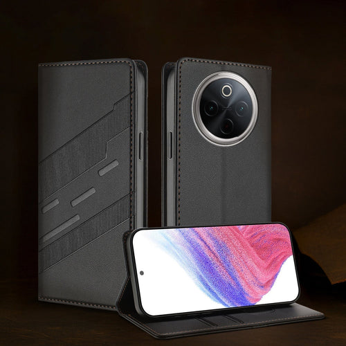 Vivo T4 5G Magnetic Embossed Multi-Functional Wallet Retro PU Leather Flip Case
