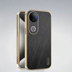 Vivo V50 5G Premium Electroplated Frame Gold Thread Pattern Soft Case