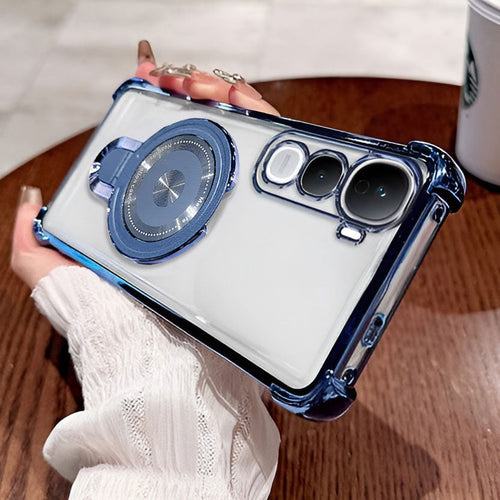 Vivo Y400 Pro 5G Luxury Four Corner Invincible Bracket Ring Stand Case