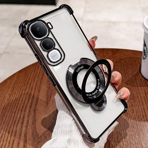 Vivo Y400 Pro 5G Original Luxury Magnifier Ring Stand Shockproof Airbags Corner Case