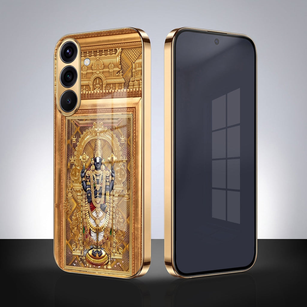 Samsung Galaxy A56 5G Premium Heritage Gold Electroplated Glass Phone Back Case