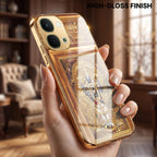 Vivo T5x 5G Premium Heritage Gold Electroplated Glass Phone Back Case