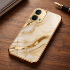 Vivo Y51 Pro 5G Marvel Texture Gold Electroplated Glass Phone Back Case