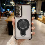 Samsung Galaxy A15 5G Luxury Four Corner Invincible Bracket Ring Stand Case