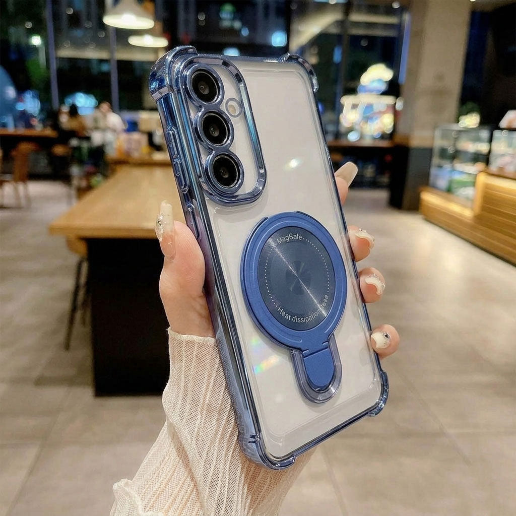 Samsung Galaxy A14 5G Luxury Four Corner Invincible Bracket Ring Stand Case