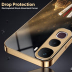 Vivo Y400 Pro Royal Heritage Edition Gold Electroplated Glass Phone Back Case