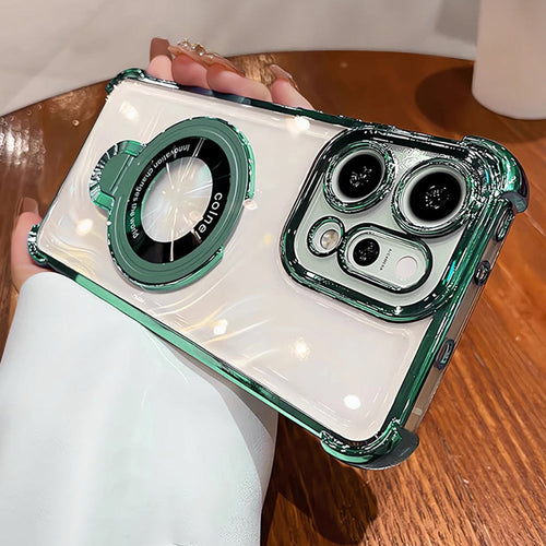 Oppo Reno 14 Pro 5G Original Luxury Magnifier Ring Stand Shockproof Airbags Corner Case