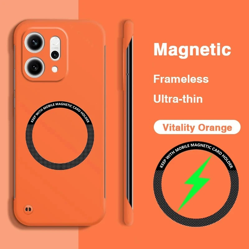 Oppo Reno14 5G Frameless Magnetic Wireless Charging Case — Ultra-Slim Clear MagSafe Compatible Cover