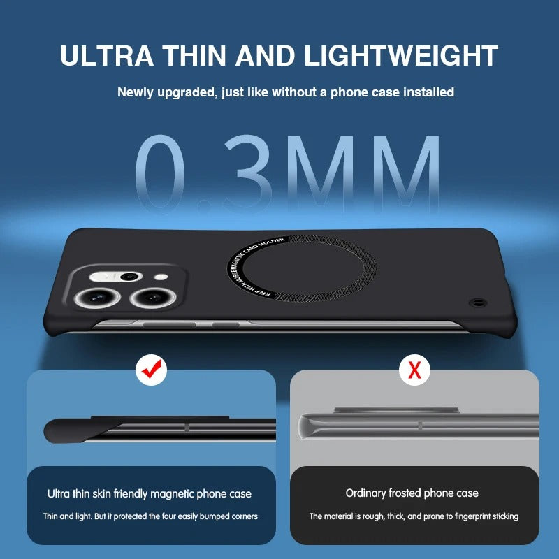 Oppo Reno14 5G Frameless Magnetic Wireless Charging Case — Ultra-Slim Clear MagSafe Compatible Cover