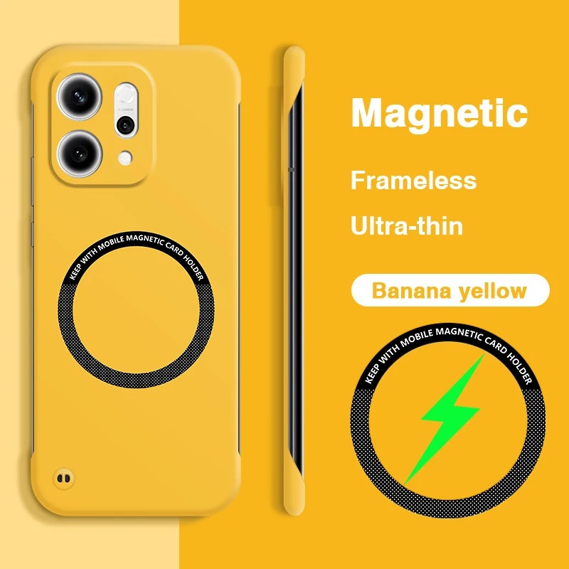 Oppo Reno14 5G Frameless Magnetic Wireless Charging Case — Ultra-Slim Clear MagSafe Compatible Cover