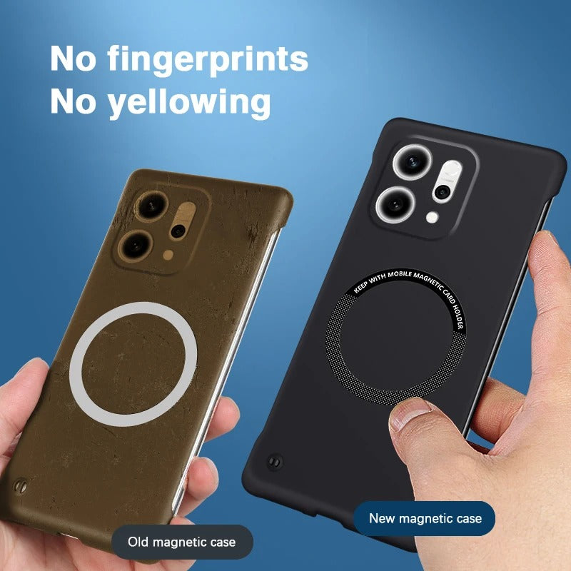 Oppo Reno14 5G Frameless Magnetic Wireless Charging Case — Ultra-Slim Clear MagSafe Compatible Cover