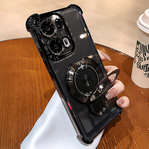 Oppo Reno 13 5G Luxury Four Corner Invincible Bracket Ring Stand Case