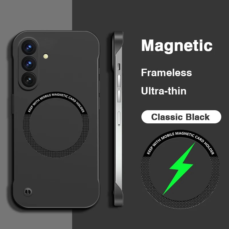Samsung Galaxy A56 5G Frameless Magnetic Wireless Charging Case - Ultra-Slim Clear MagSafe Compatible Cover