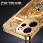 Oppo Reno 15 Pro Mini 5G Premium Heritage Gold Electroplated Glass Phone Back Case