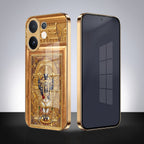Vivo V60 5G Premium Heritage Gold Electroplated Glass Phone Back Case
