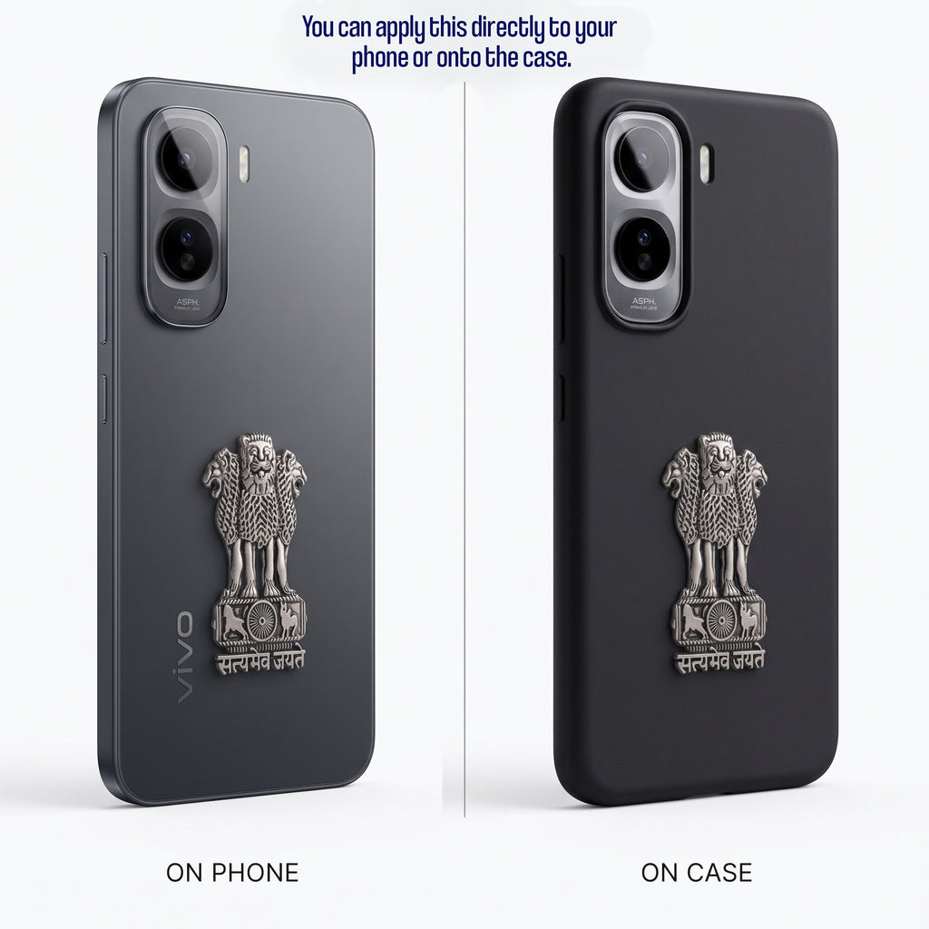 Vivo T5 Pro 5G Compatible Satyamev Jayate 3D Metal Emblem Sticker