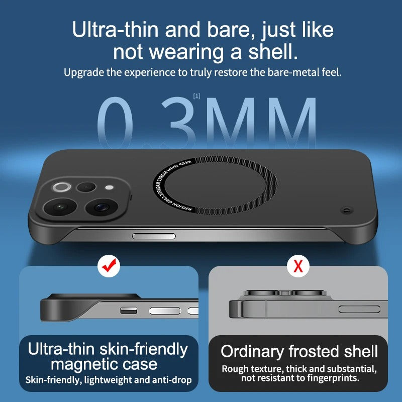 Vivo V70 5G Frameless Magnetic Wireless Charging Case — Ultra-Slim Clear MagSafe Compatible Cover