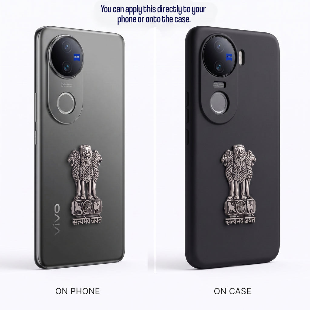 Vivo V50 5G Compatible Satyamev Jayate 3D Metal Emblem Sticker